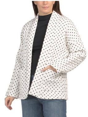 Polka Dot Quilted Jacket Size XL